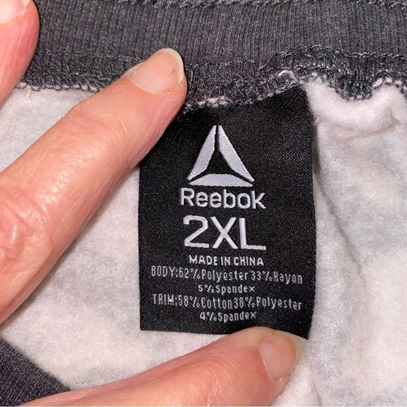 REEBOK Sweat Jogging Fleece Pants Draw String Size 2X - Picture 6 of 8